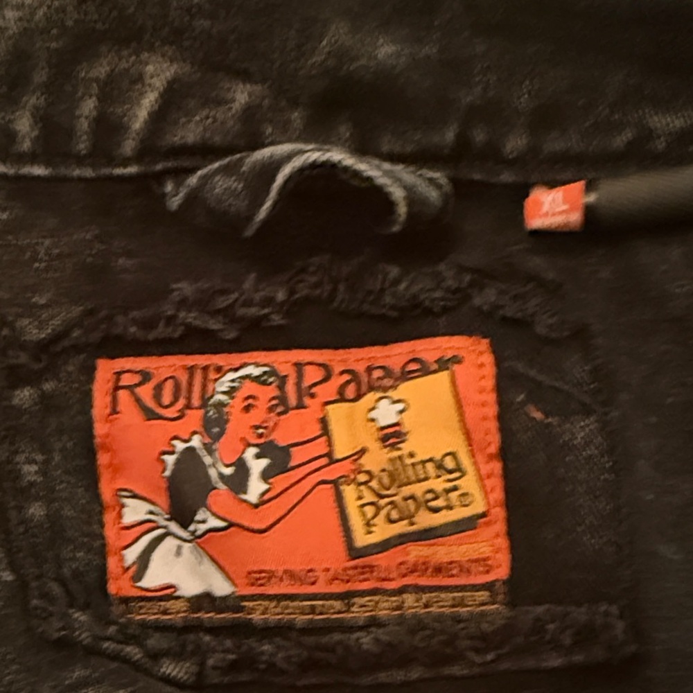 Rolling paper Denim Paint Distressed Jean Jacket